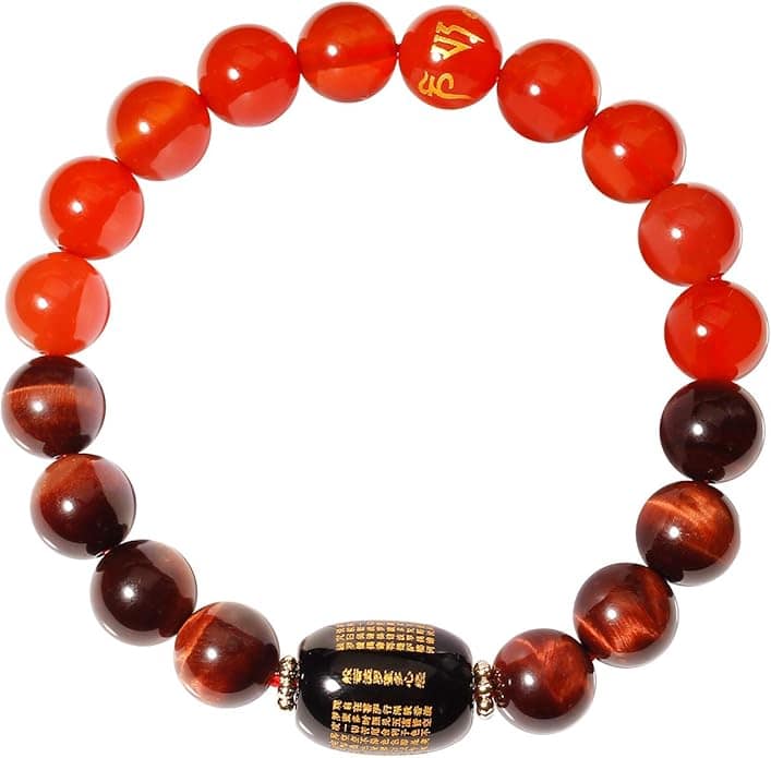 Jewever Triple Protection Feng Shui Bracelet Healing Bangle- Tiger Eye - Obsidian - Sutra Agate 10Mm Beads Stone Amulet Jewever Triple Protection Feng Shui Bracelet Healing Bangle- Tiger Eye - Obsidian - Sutra Agate 10Mm Beads Stone Amulet